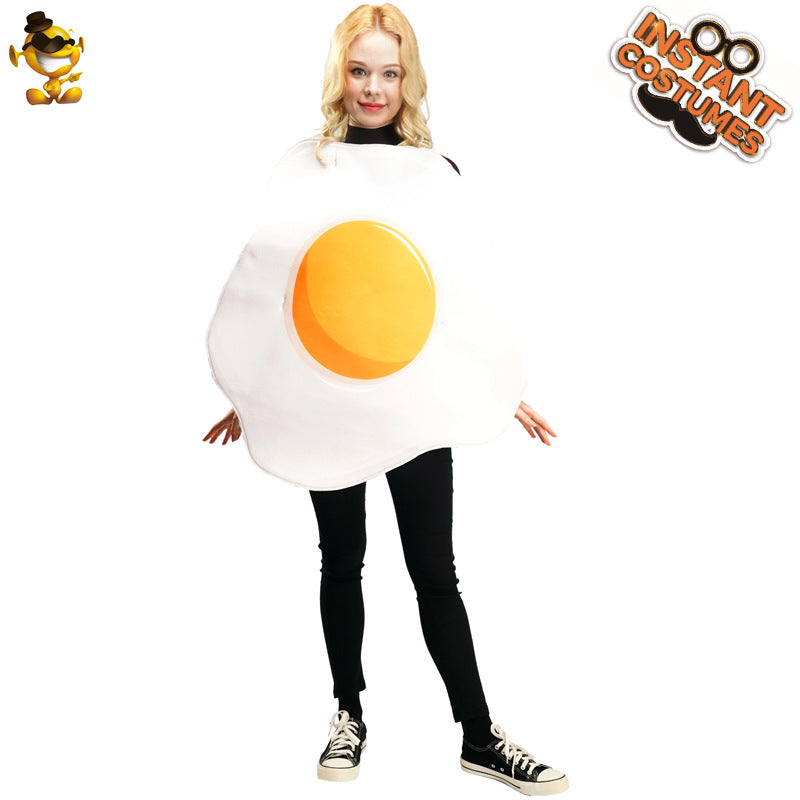 Halloween adult men and women couple poached egg bacon party costume funny food cosplay costume