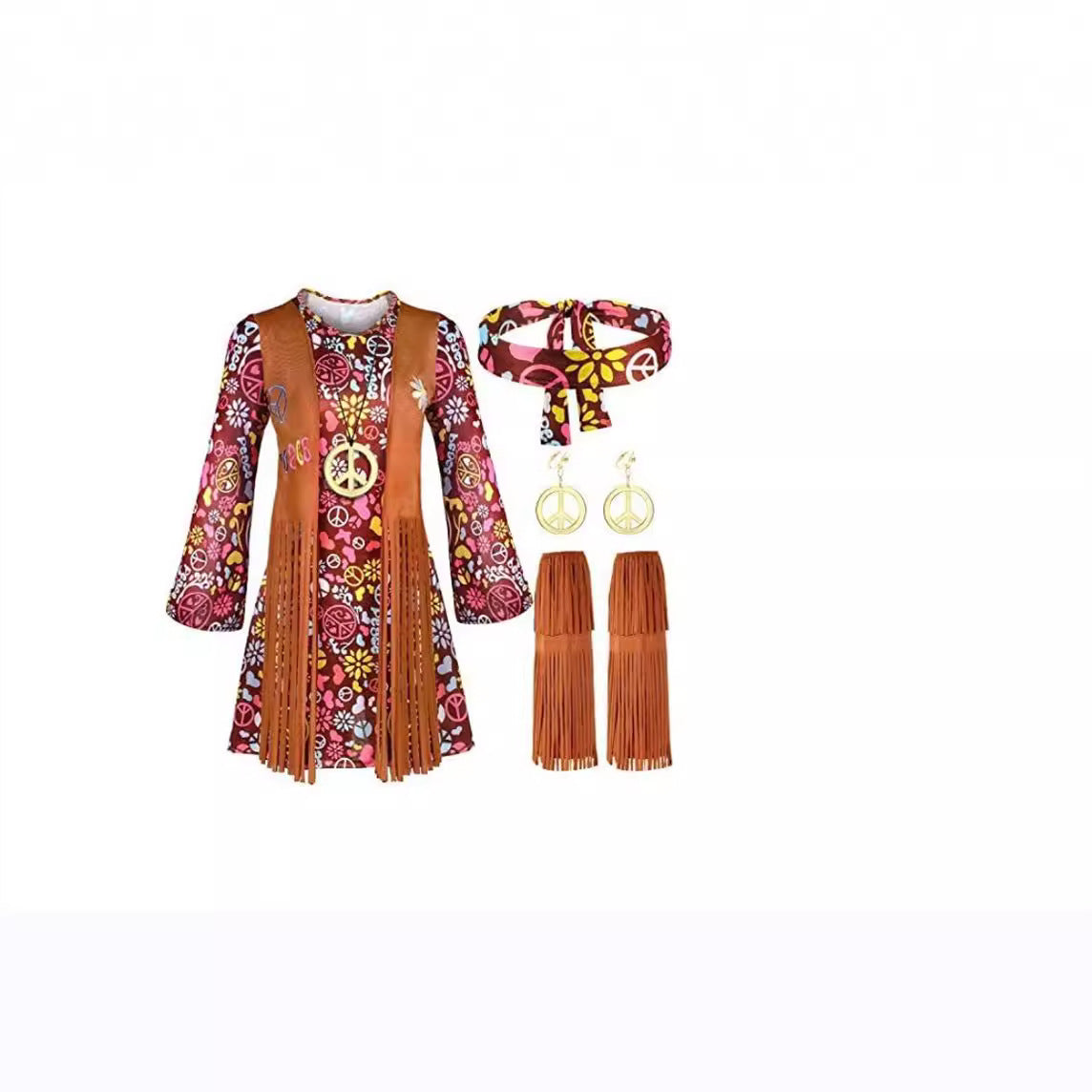 Women's tassel hippies costume retro hippie party costume Halloween Arab costume
