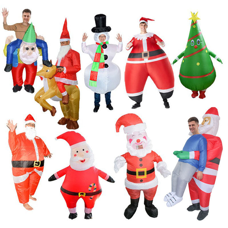 Cross-border hot selling Santa Claus inflatable clothing Christmas tree inflatable clothing pack Christmas Snowman inflatable clothing costumes
