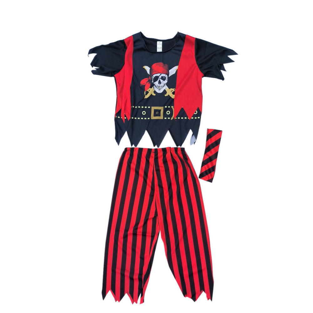 Makeup ball performance costume Halloween children handsome little pirates costume Pirates Of The Caribbean costume pirate vest
