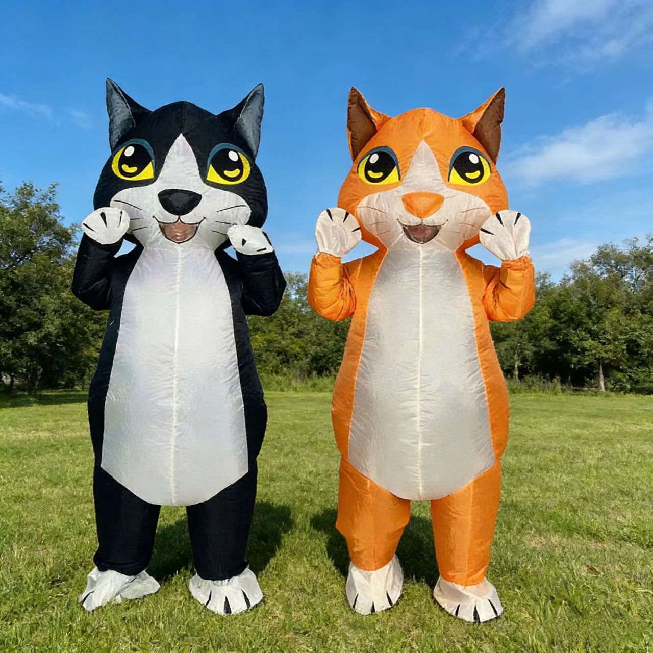 Halloween funny role play adult costume Pikachu inflatable clothing performance black cat inflatable clothing decoration