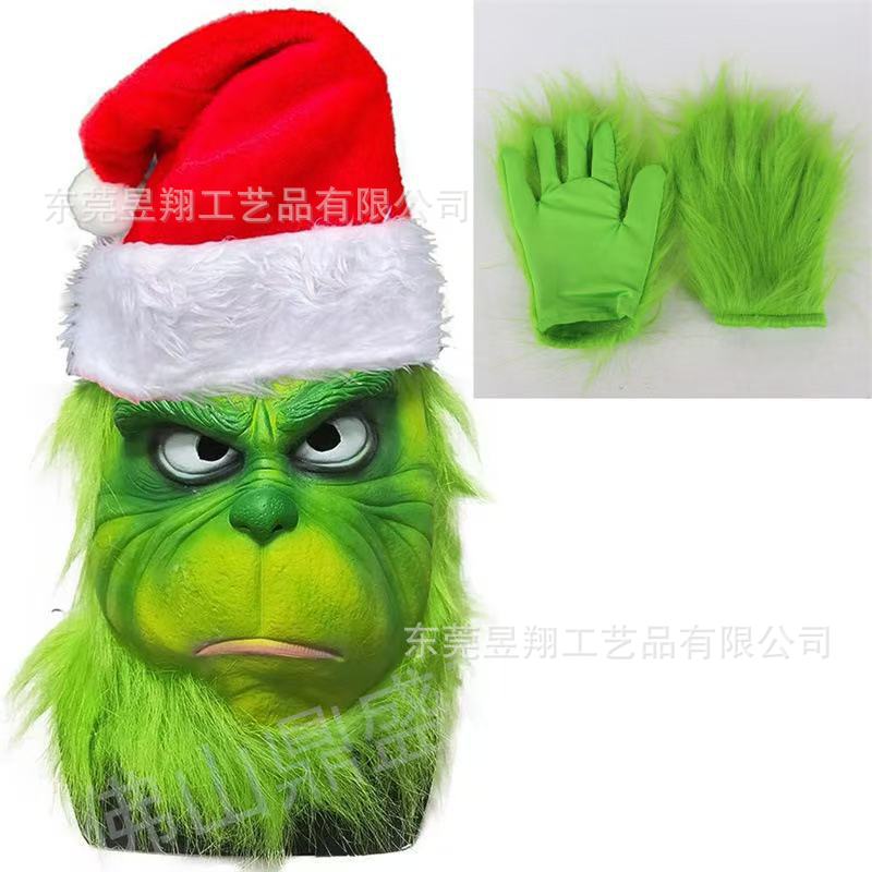 Grinch latex mask for Christmas Halloween costume