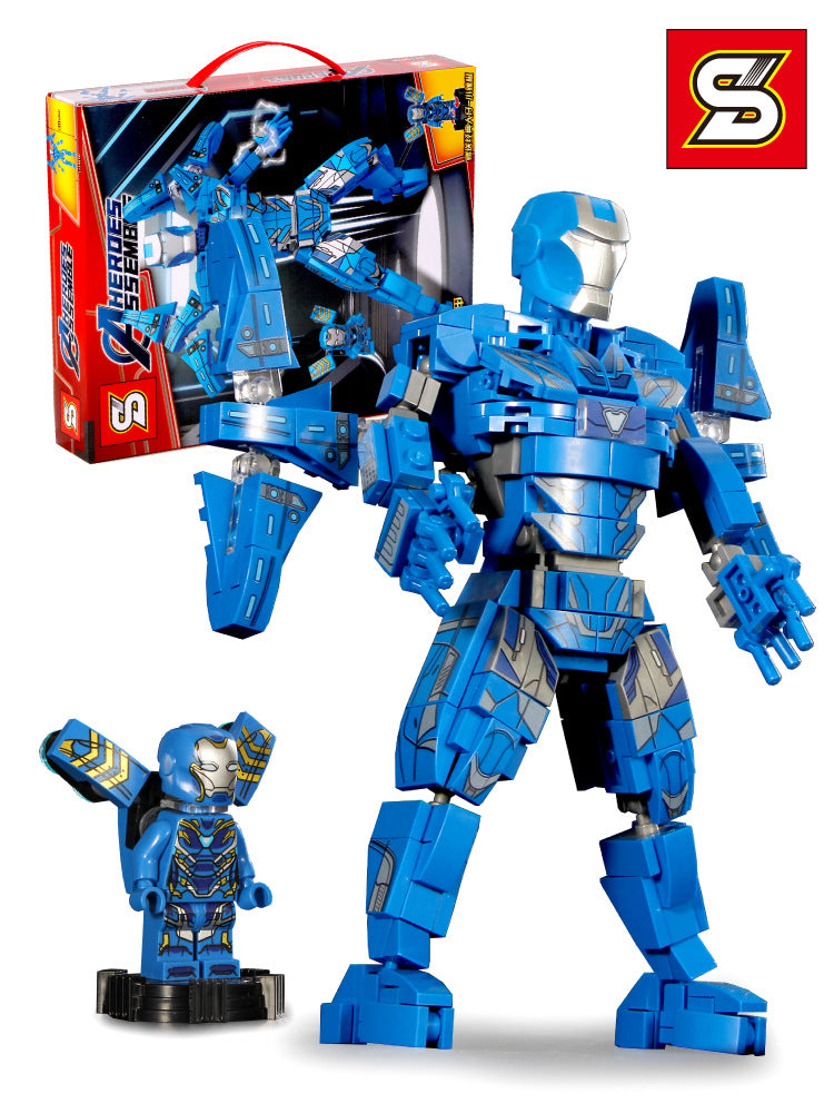S brand Avengers building blocks boy iron man anti-Hulk Mech doll toy children Boy assembling toys
