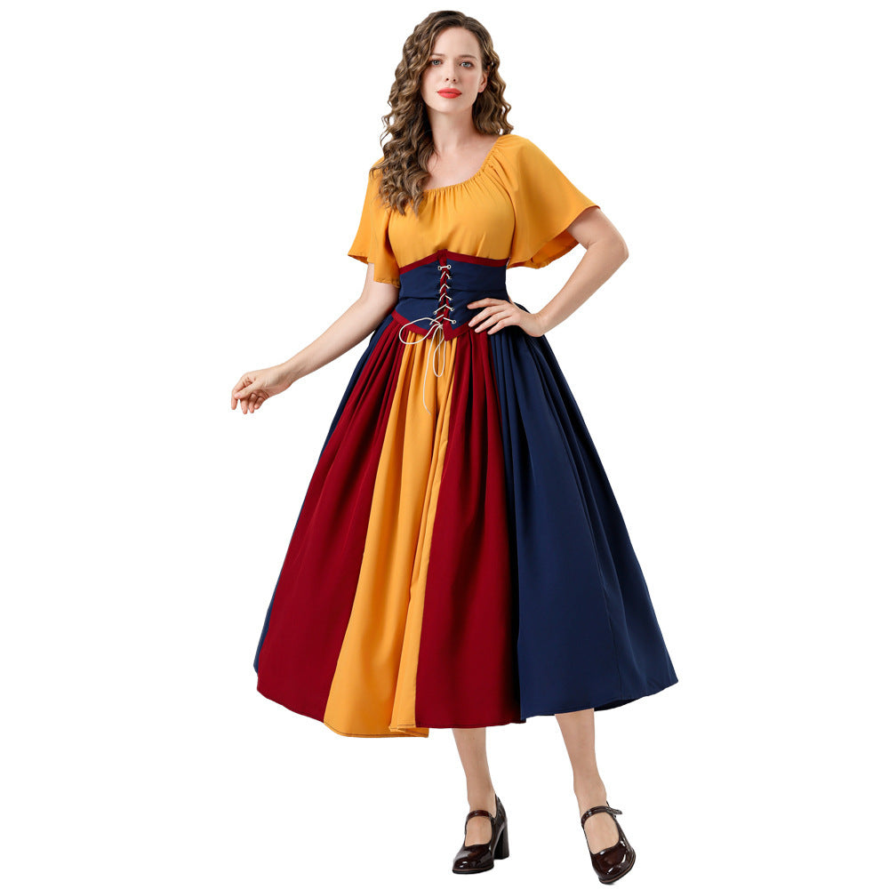 Halloween costume adult medieval retro Renaissance European and American court women's girdle dress costume