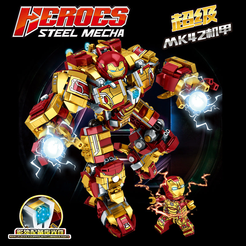 Iron Man anti-Hulk mecha Leyi building blocks Avengers armored boys educational assembled toys gift
