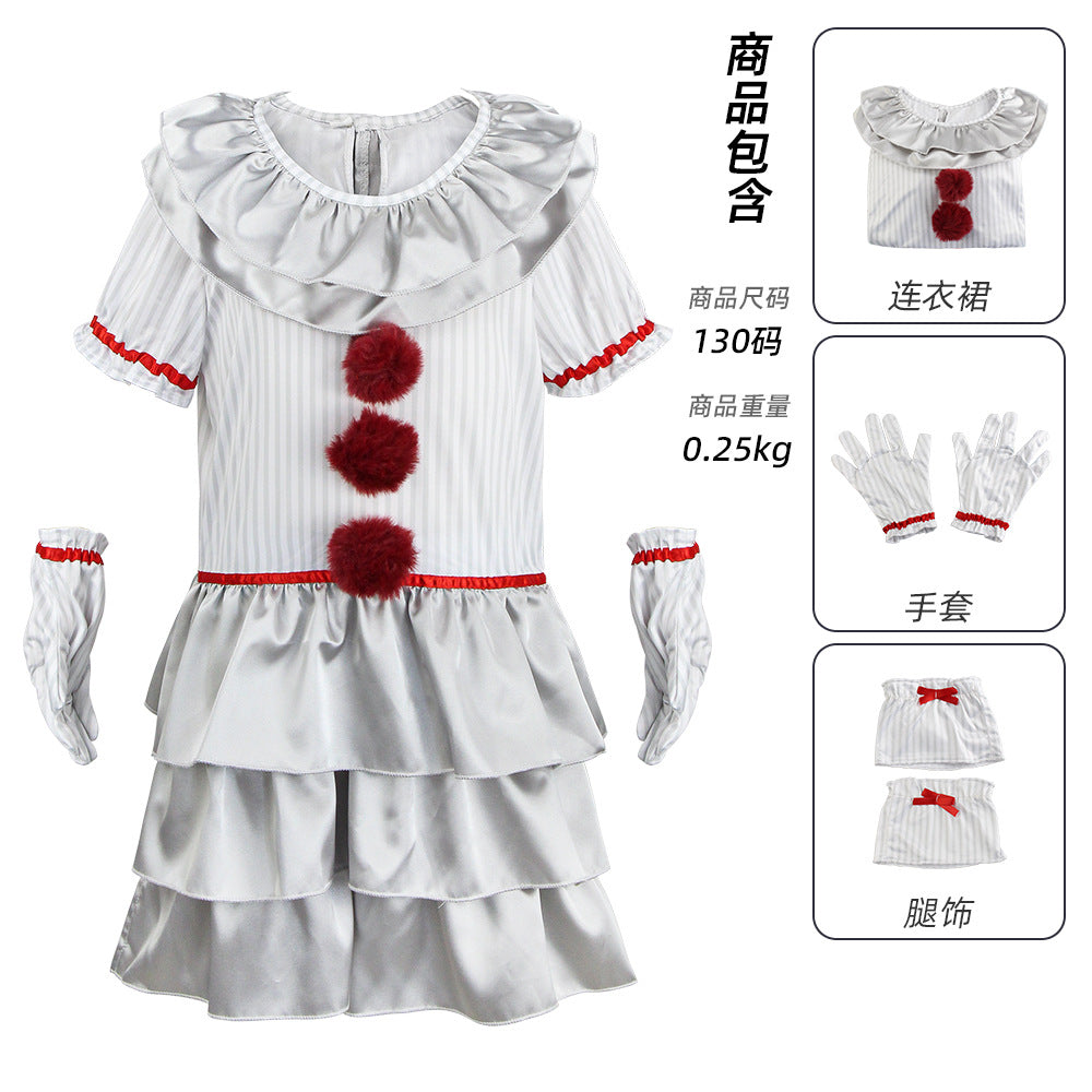 American Pennywise clown Halloween cosplay costume for girls