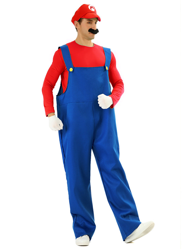 Halloween Masquerade clothes Mary costume cosplay men's and women's adult costume Mario costume