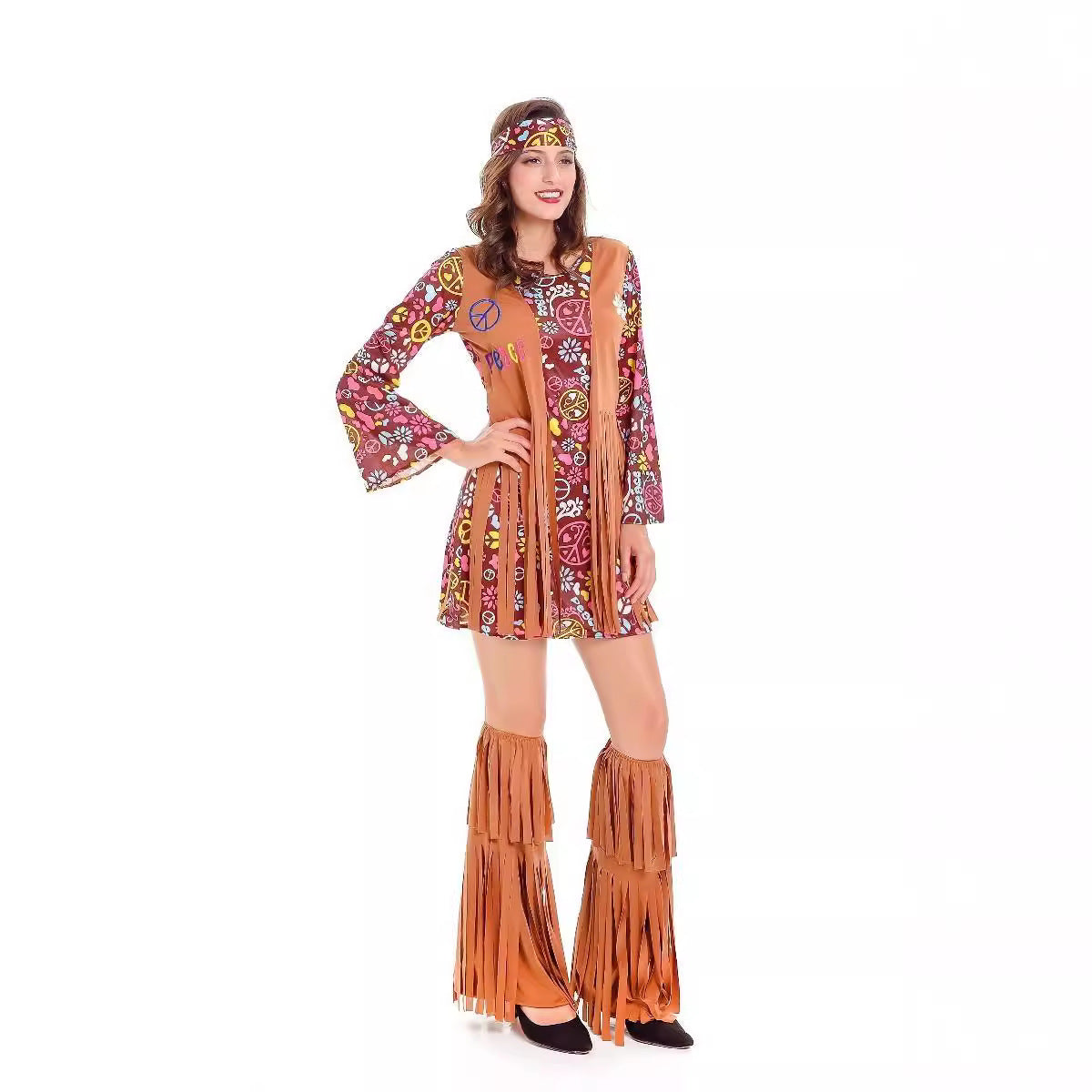 Women's tassel hippies costume retro hippie party costume Halloween Arab costume