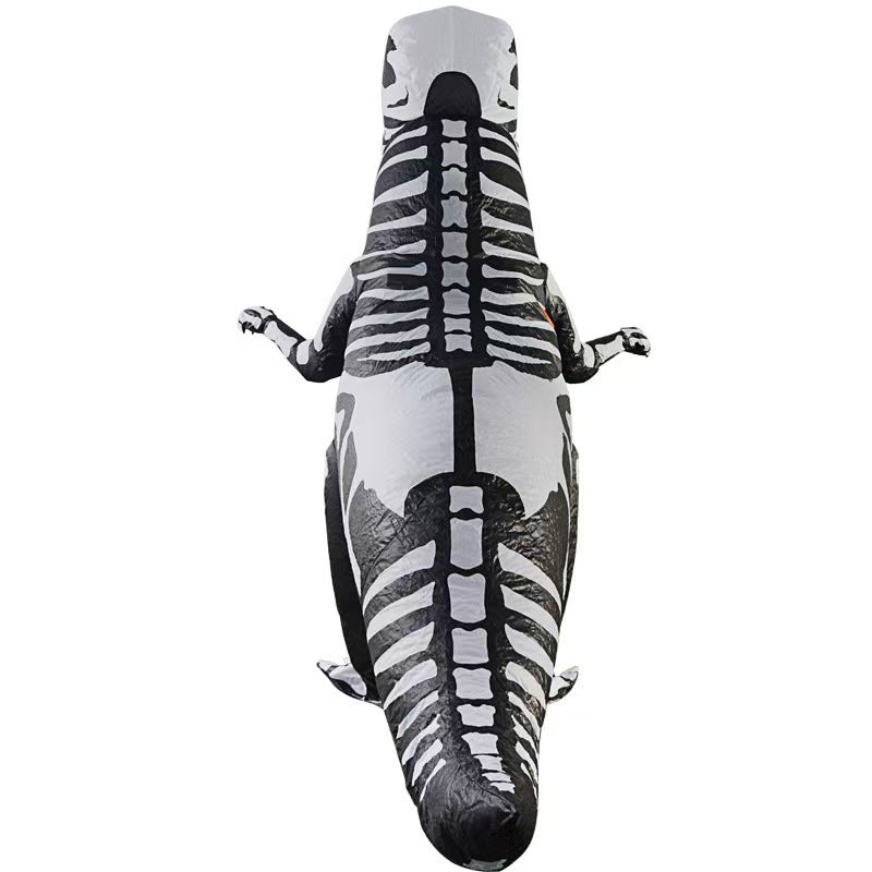 Halloween costume ribs Tyrannosaurus inflatable clothing stage dress up black and white zombie Tyrannosaurus inflatable clothing performance clothing