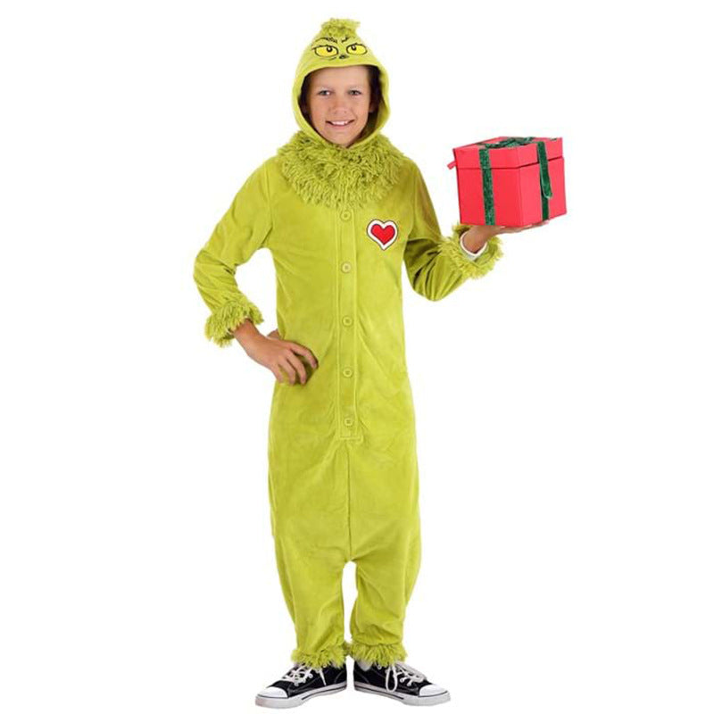 Christmas Grinch costume ghost adult costume ghost elf costume long hair role carnival play costume