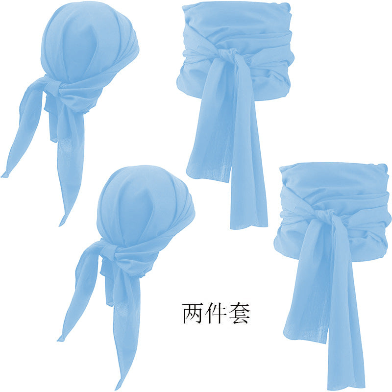 Amazon Halloween pirate costume medieval renaissance linen pirate headscarf and belt costume accessories