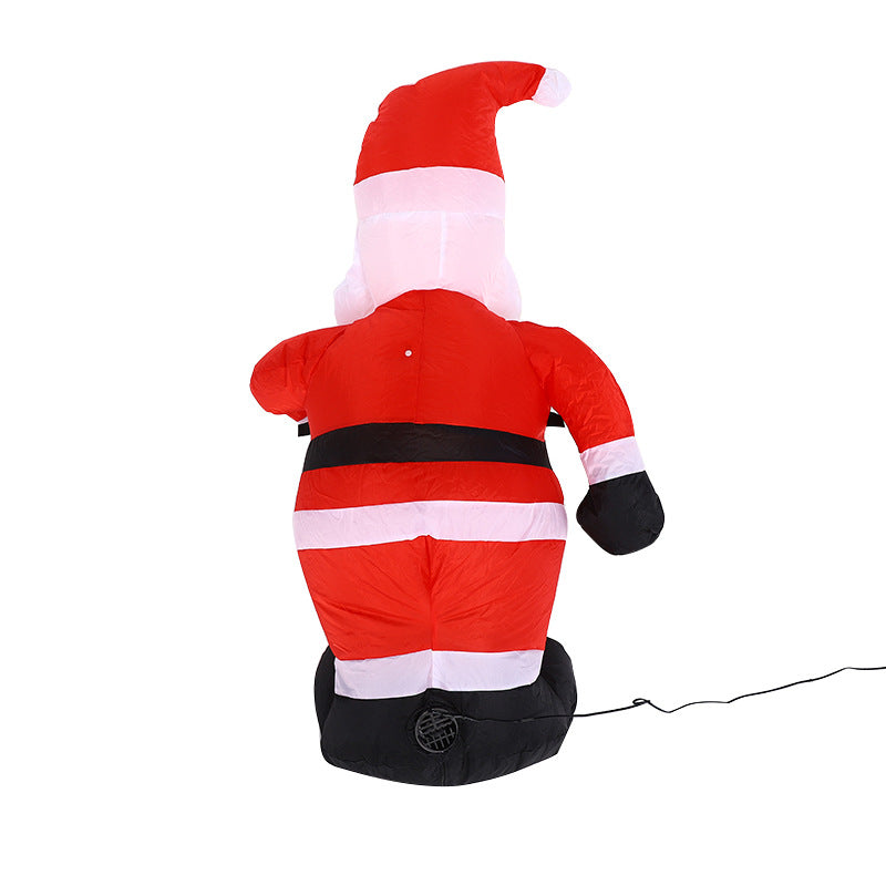 1.2 m hand crutch inflatable Santa LED luminous inflatable model Santa Claus inflation model decorations