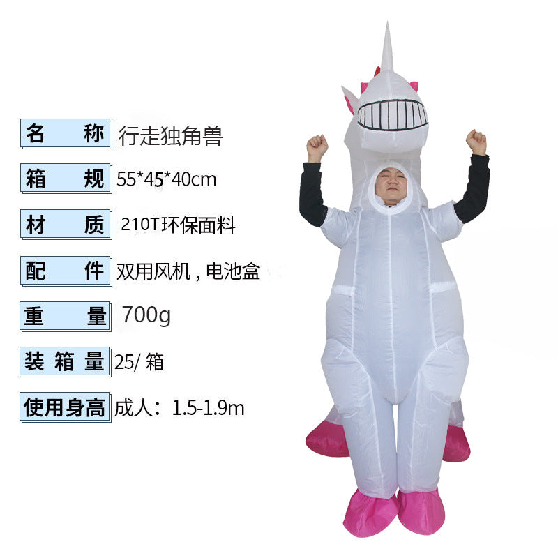 Halloween walking unicorn inflatable costume animal creative costume stage performance Party inflatable doll costume