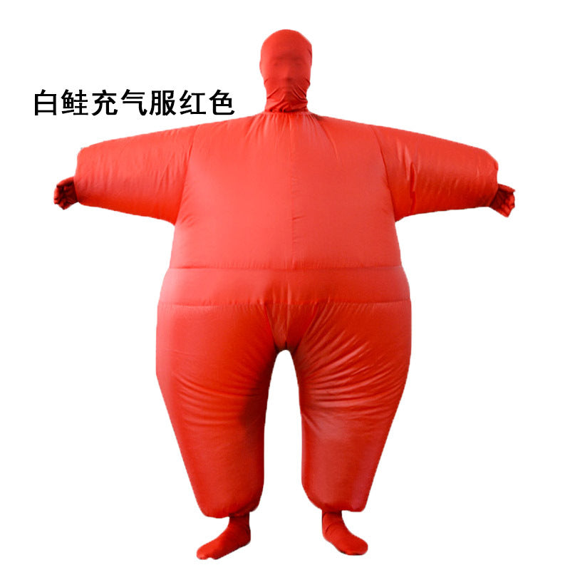Halloween inflatable clothing costume masquerade funny props White Salmon inflatable clothing masked ninja inflatable sumo costume