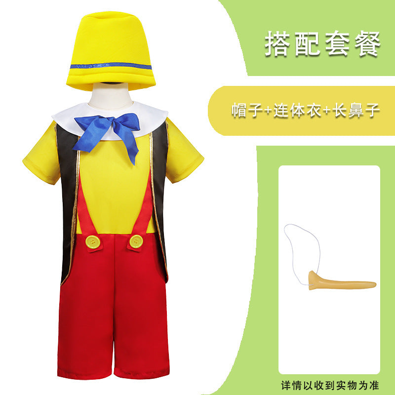 Halloween long nose Pinocchio children's cos costume Pinocchio adventures costumes shooting costume