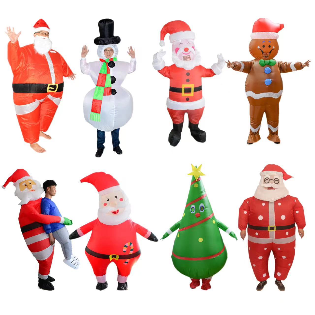 Factory Direct Supply Santa Claus inflatable clothing Christmas tree inflatable clothing pack Christmas Snowman inflatable clothing costumes