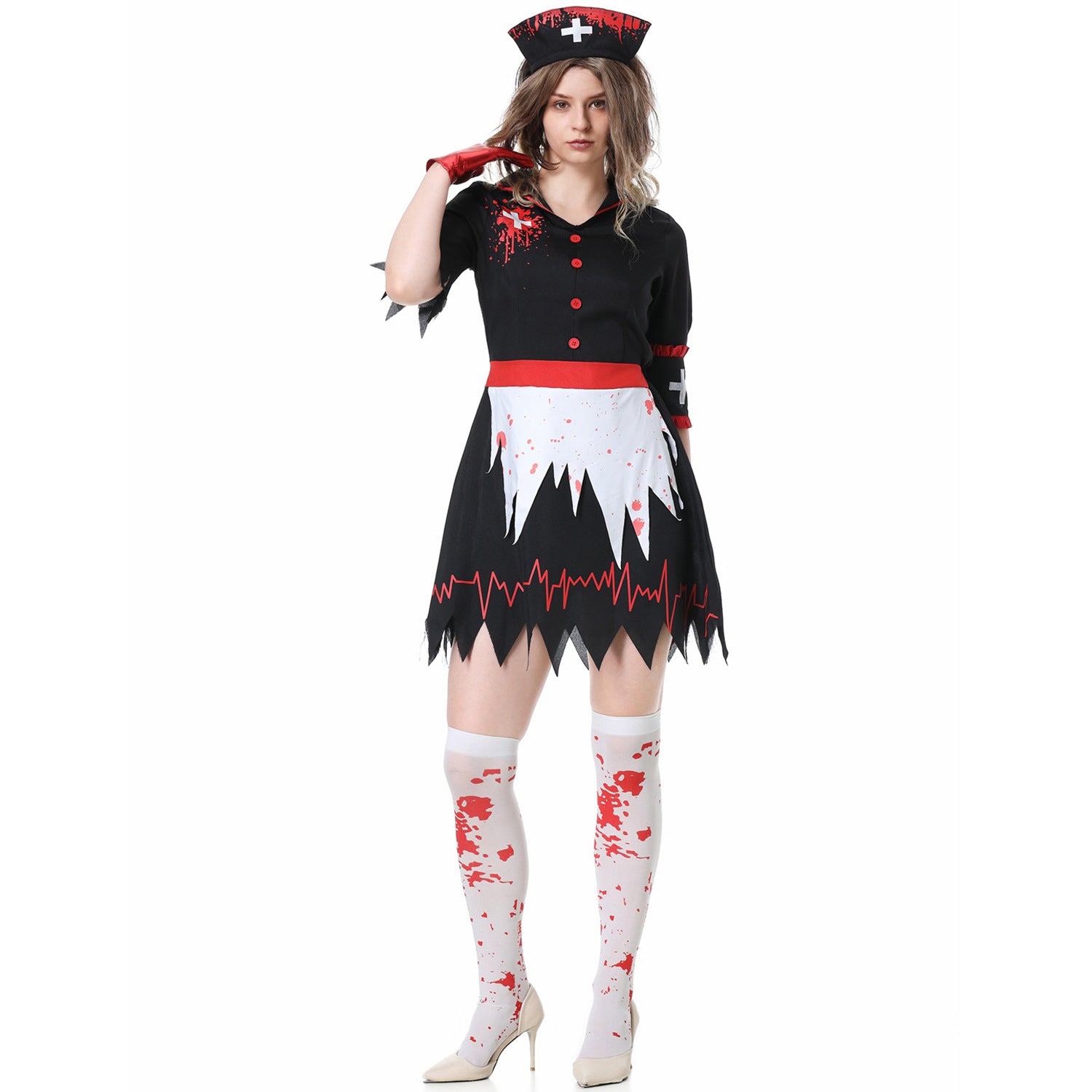 Halloween Vampire Nurse Costume M-XL