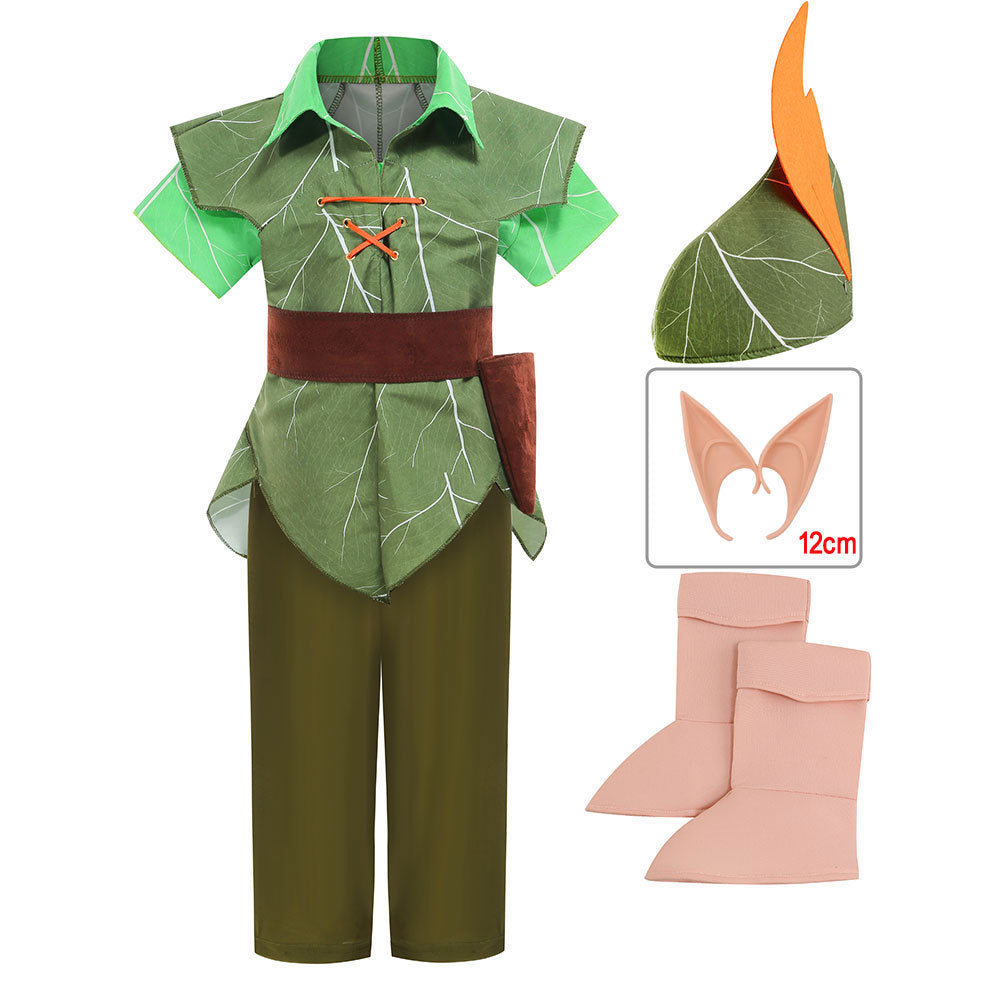 Boy's Halloween costume Peter Pan Peter Pan Green Elf cosplay stage performance costume