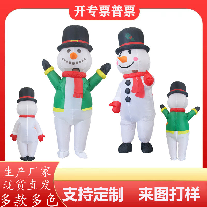 Christmas Snowman inflatable clothing Amazon stage performance Christmas Snowman cross-border Festival funny inflatable clothing