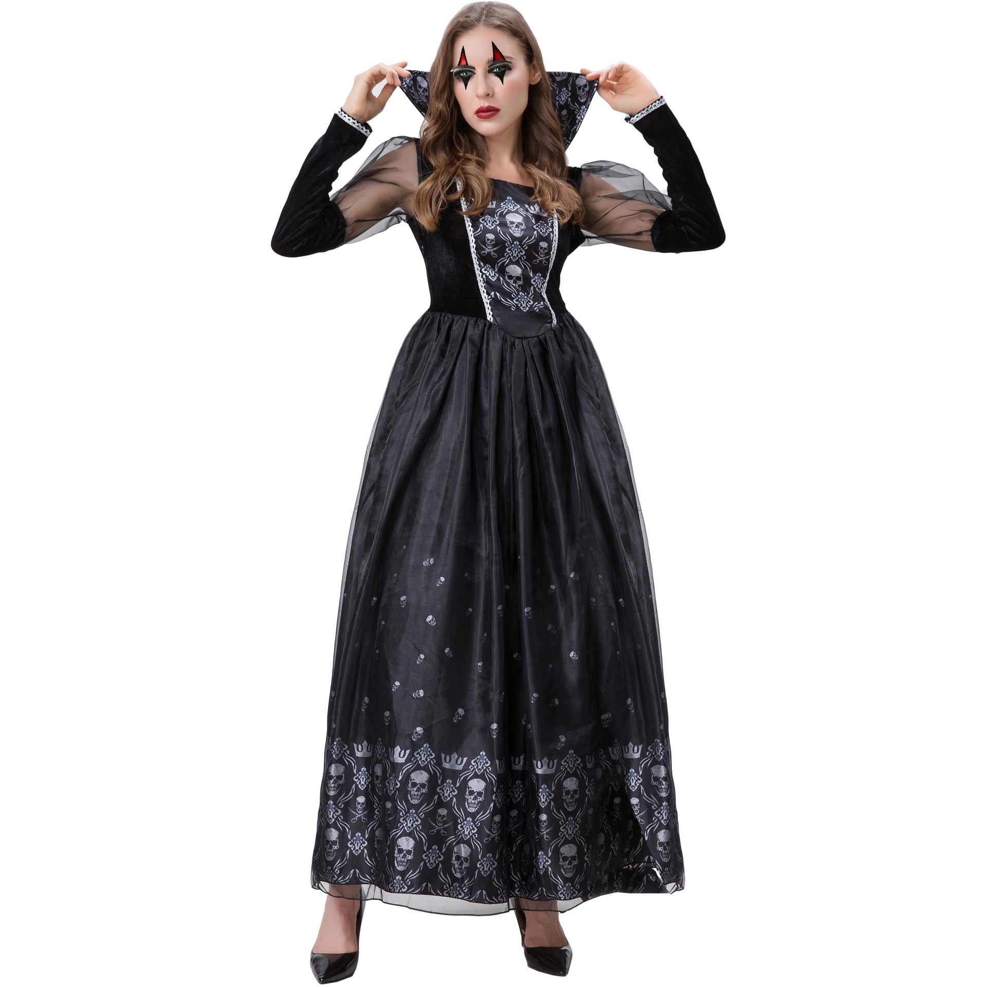 New Queen Skull Demon Costume Vampire Dress