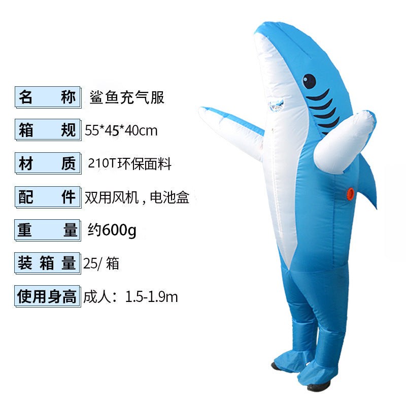 Halloween party shark inflatable clothing costume cannibal shark inflatable clothing party spoof costume props Christmas dress up