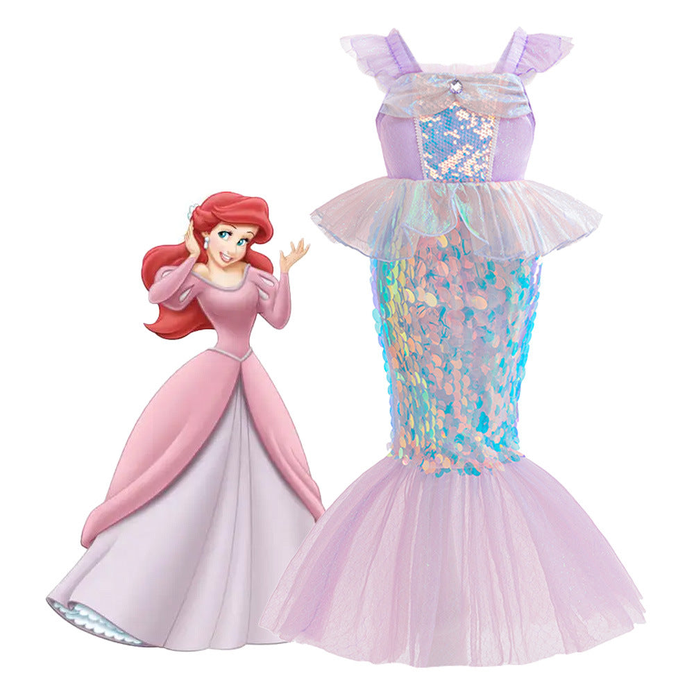 Girl's princess dress cosplay costume children mermaid dress children's party performance costume