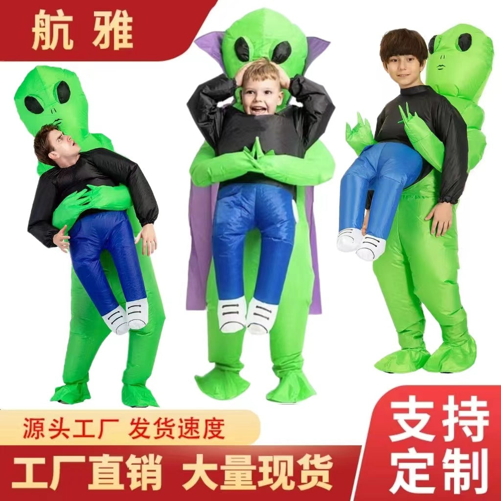 Halloween Alien inflatable clothing TikTok performance doll funny costume makeup props green ghost hug man inflatable clothing
