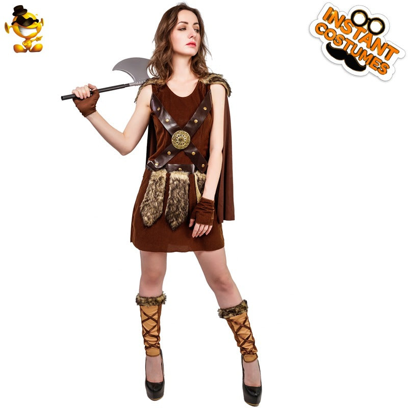 Big girl Vikings dress stage performance costume and accessories cosplay primitive man costume cosplay party costume