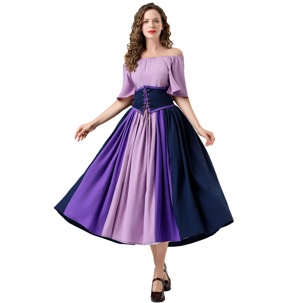 Halloween costume adult medieval retro Renaissance European and American court women's girdle dress costume