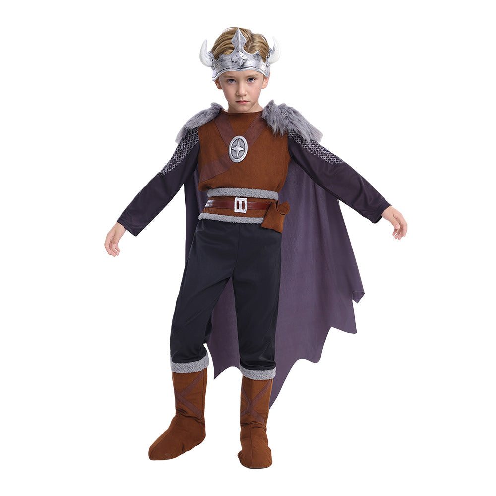 New children's Viking pirate performance wear warrior cosplay costume Halloween cos costume stage costume