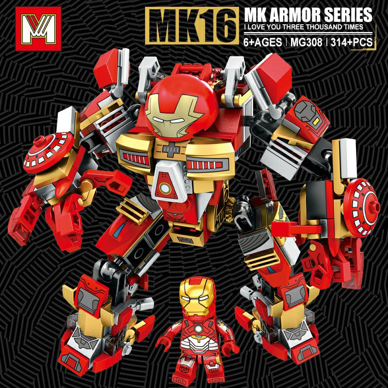 S brand Avengers building blocks boy iron man anti-Hulk Mech doll toy children Boy assembling toys