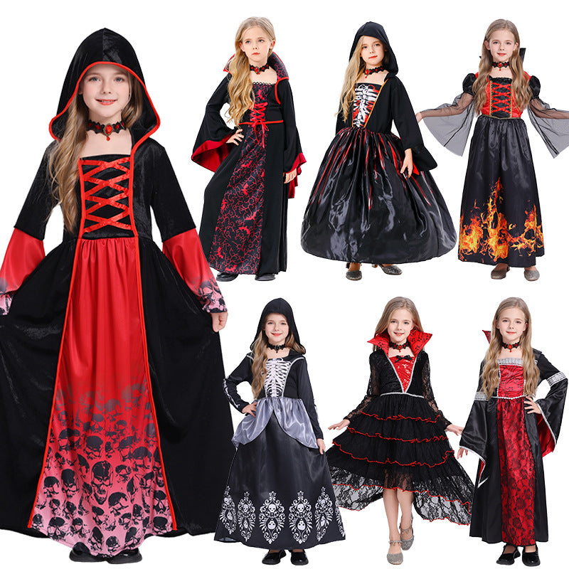 Halloween cosplay vampire costume girl character dress up party costume witch dress