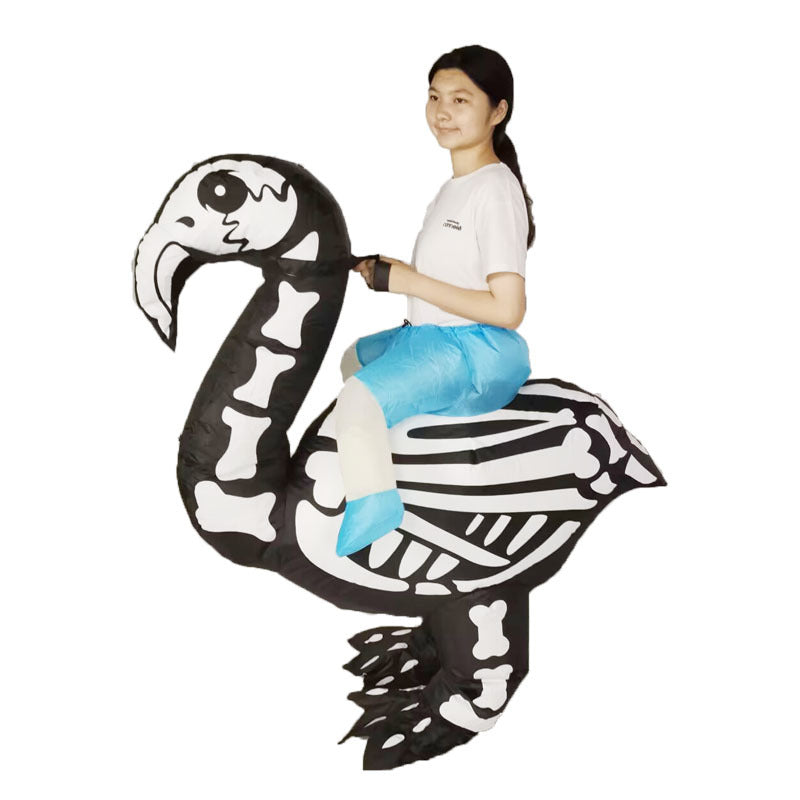 Cross-border Halloween hot funny party Mount skull animal Flamingo flame horse inflatable doll costume Road