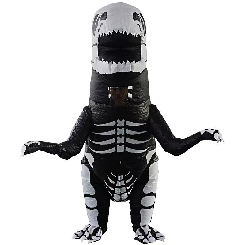 Halloween costume ribs Tyrannosaurus inflatable clothing stage dress up black and white zombie Tyrannosaurus inflatable clothing performance clothing