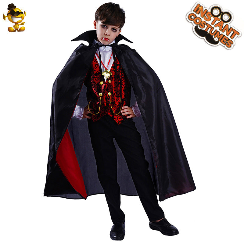 Little boy Halloween vampire party costume boy vampire role play stage wear cosplay