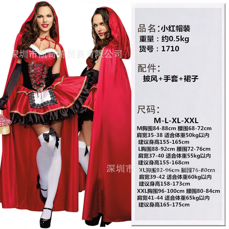 European and American role-playing cloak Queen stage costume costume Halloween Little Red Riding Hood costume