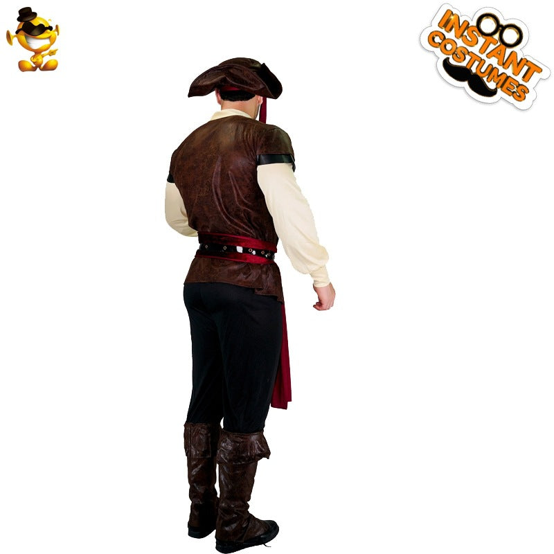 Halloween adult big men's leather pirate performance costume cosplay cosplay party stage costume