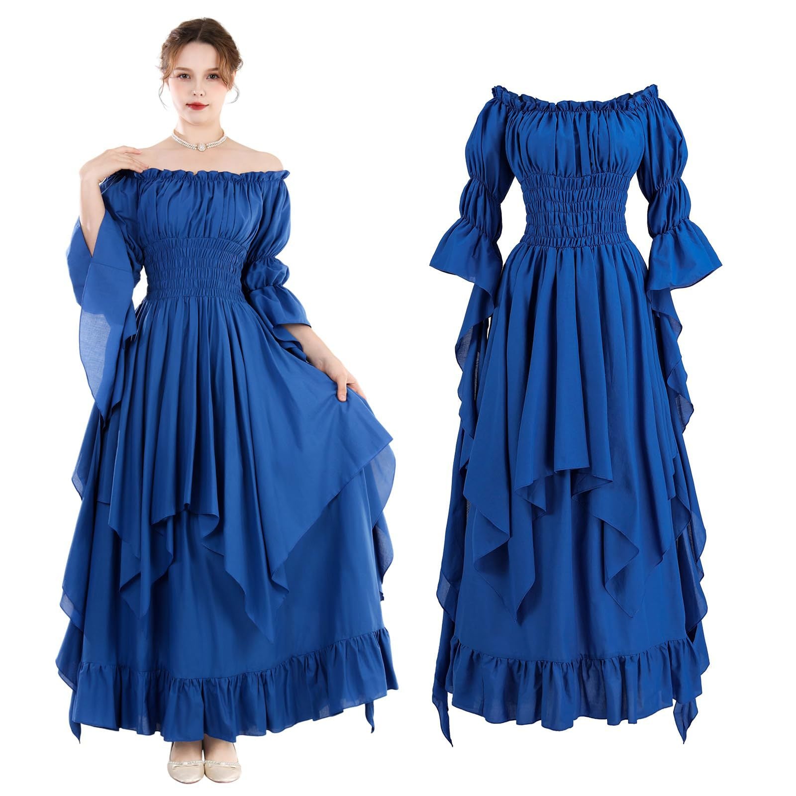 Halloween costume medieval renaissance vintage dress women's Gothic witch dress stage costume