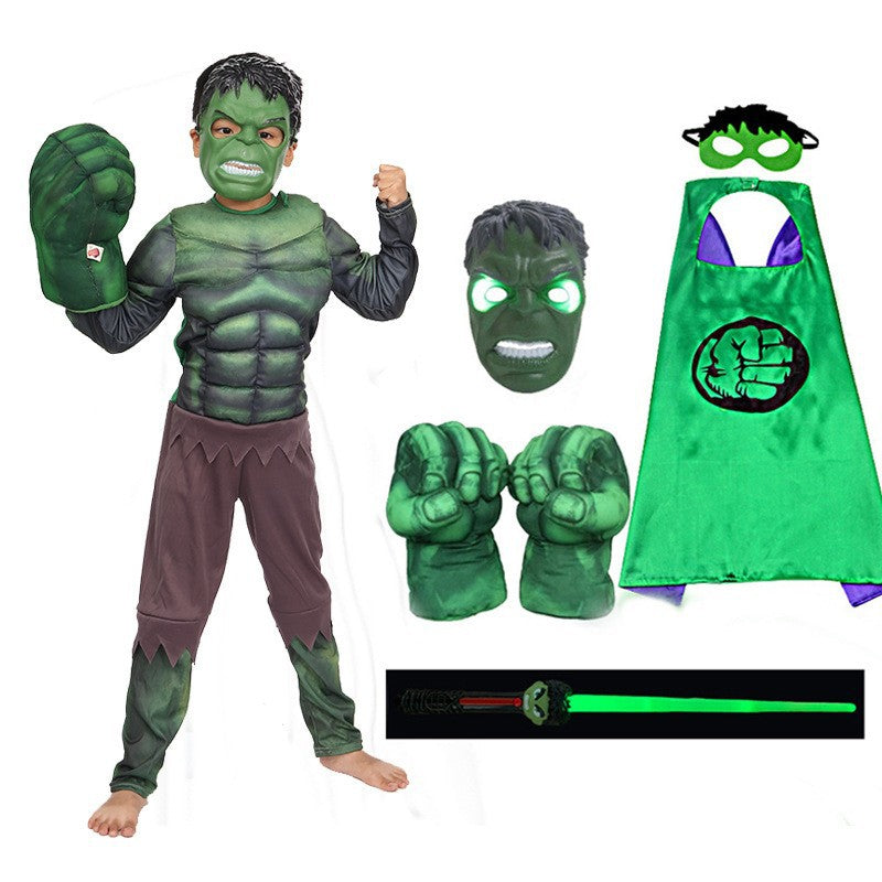 Halloween cos clothing Avengers Iron Man Captain America Hulk children muscle luminous equipment