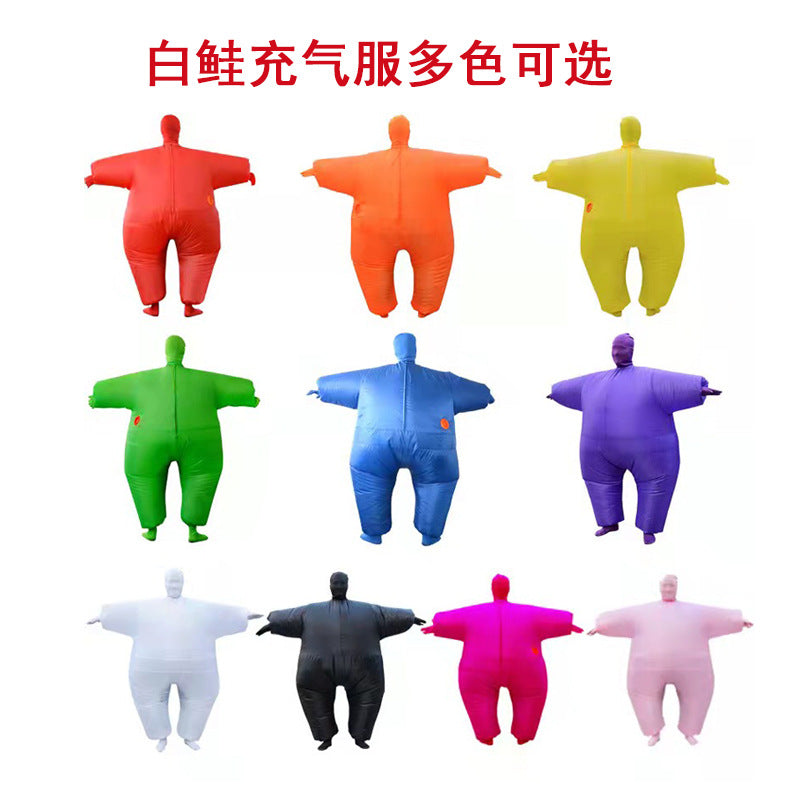 Halloween inflatable clothing costume masquerade funny props White Salmon inflatable clothing masked ninja inflatable sumo costume