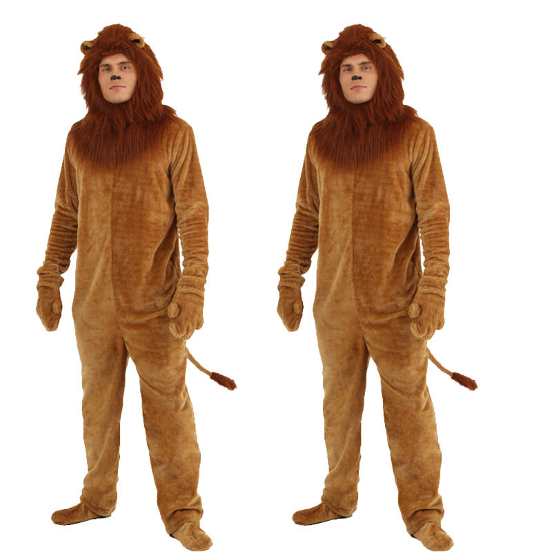 Halloween costume cartoon lion costume COS animal party performance ball adult and children parent-child performance costume