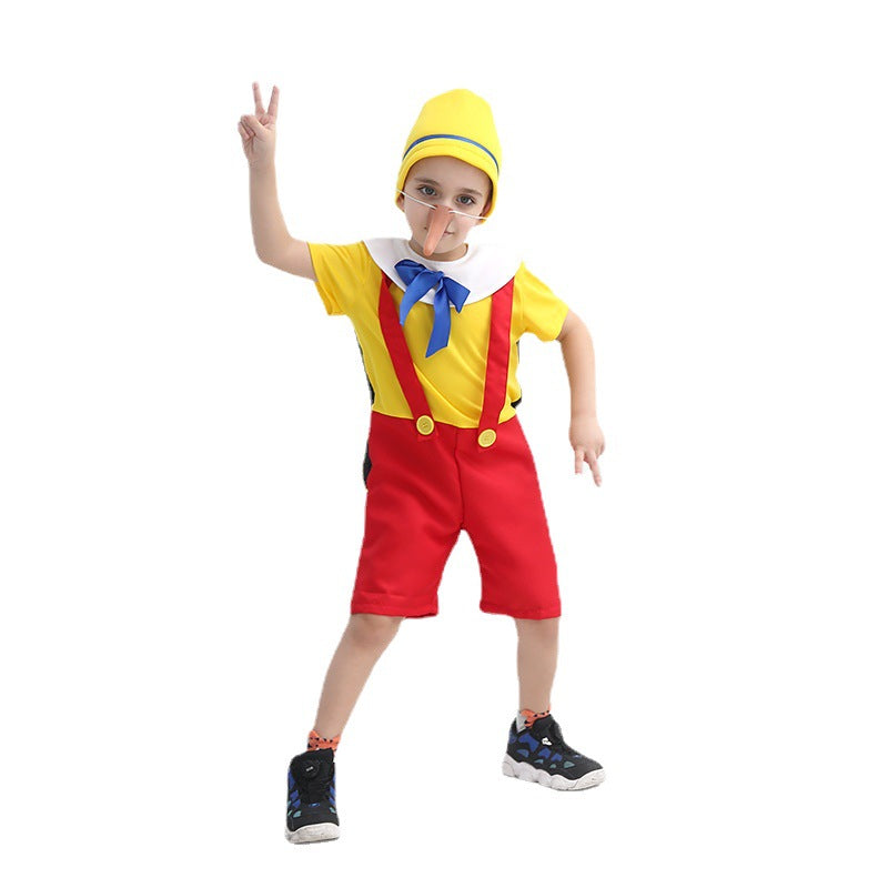 Halloween long nose Pinocchio children's cos costume Pinocchio adventures costumes shooting costume