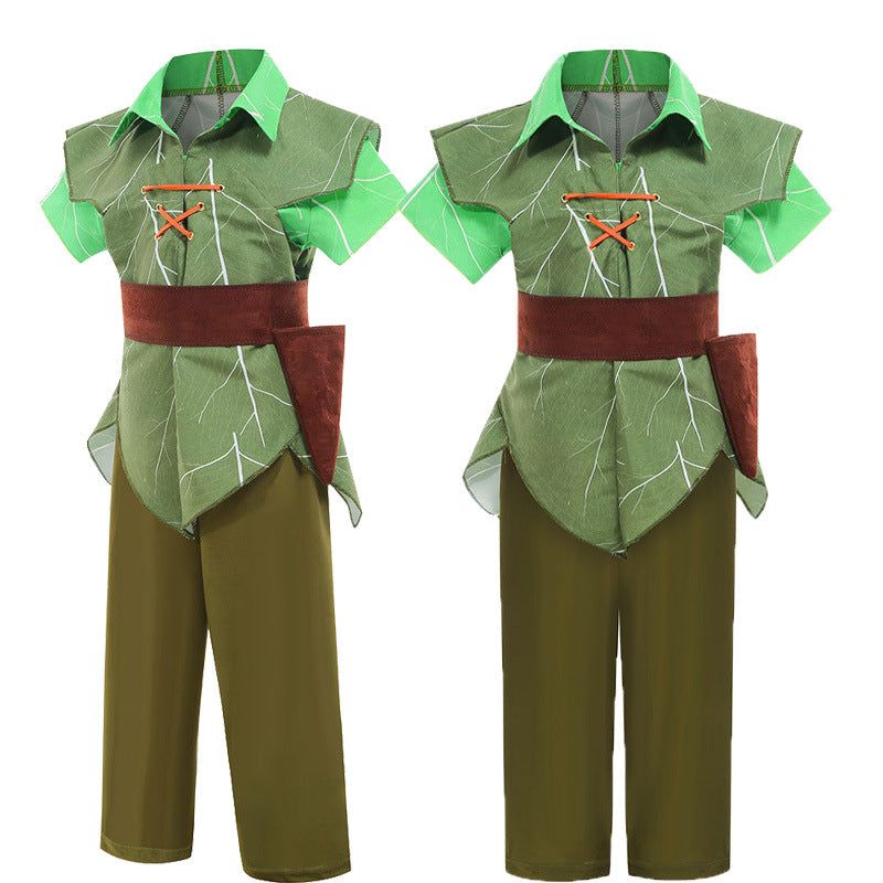 Boy's Halloween costume Peter Pan Peter Pan Green Elf cosplay stage performance costume