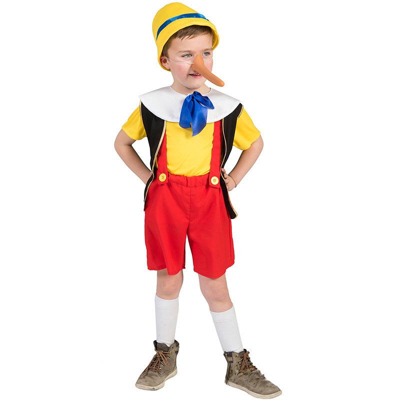 Halloween long nose Pinocchio children's cos costume Pinocchio adventures costumes shooting costume