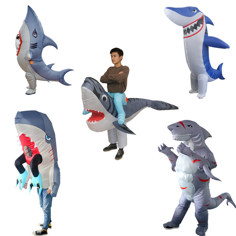 Halloween party shark inflatable clothing costume cannibal shark inflatable clothing party spoof costume props Christmas dress up