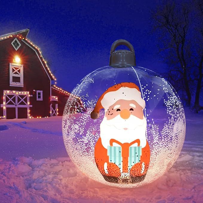 2023 new inflatable Christmas ball inflatable LED Christmas luminous hanging ornament crafts children Christmas snowman