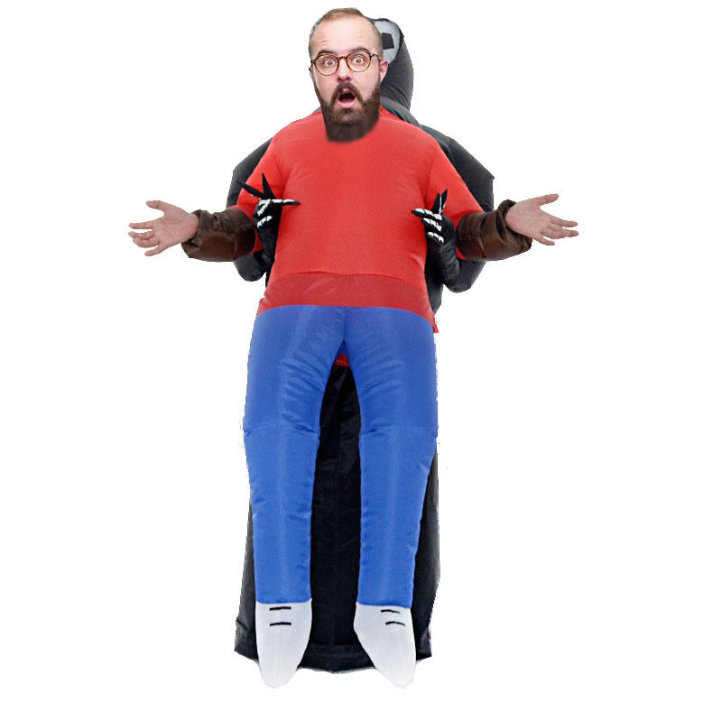 Cross-border hot selling alien ghost holding human inflatable clothing Halloween night walking funny horror alien costume funny