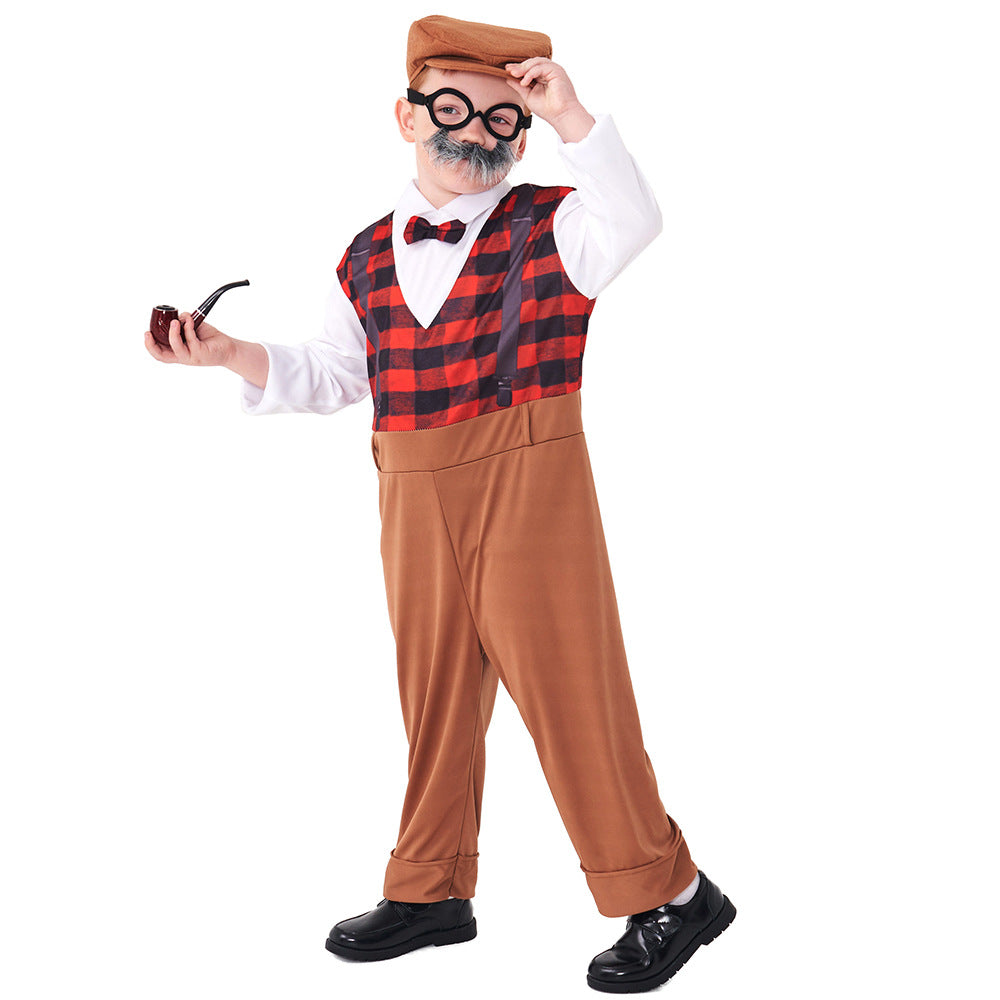 Centenarian role play Halloween costume stage play costume grandpa cos costume Amazon sources