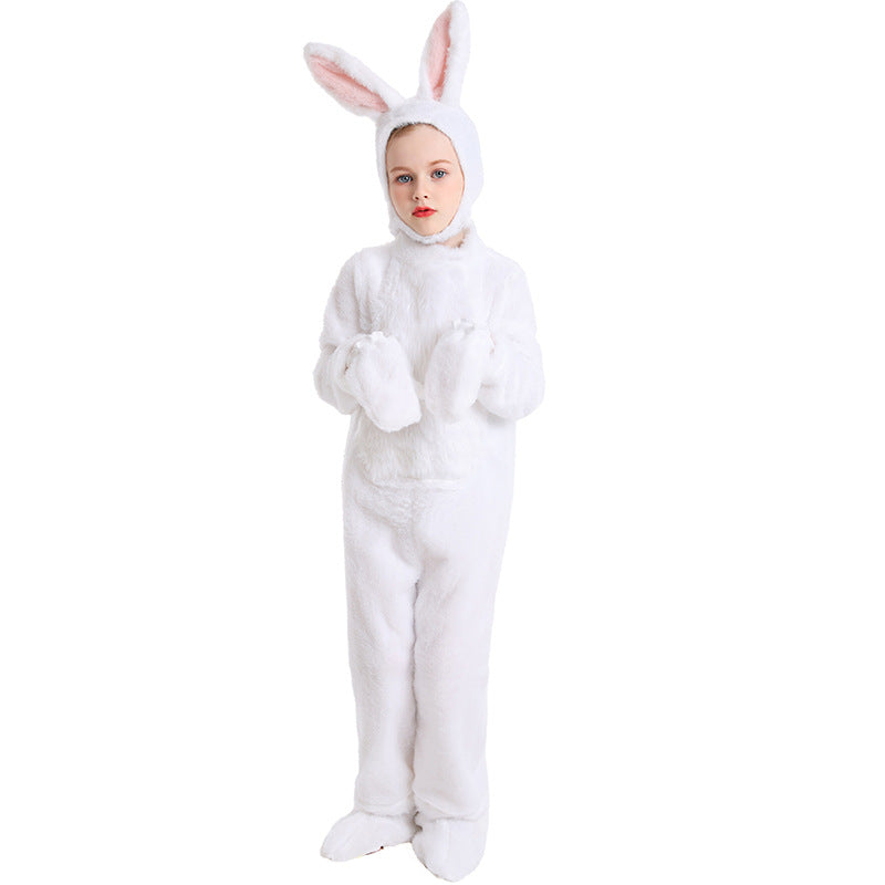 Halloween costume children's cute plush rabbit animal costume Forest stage performance costume one-piece pajamas