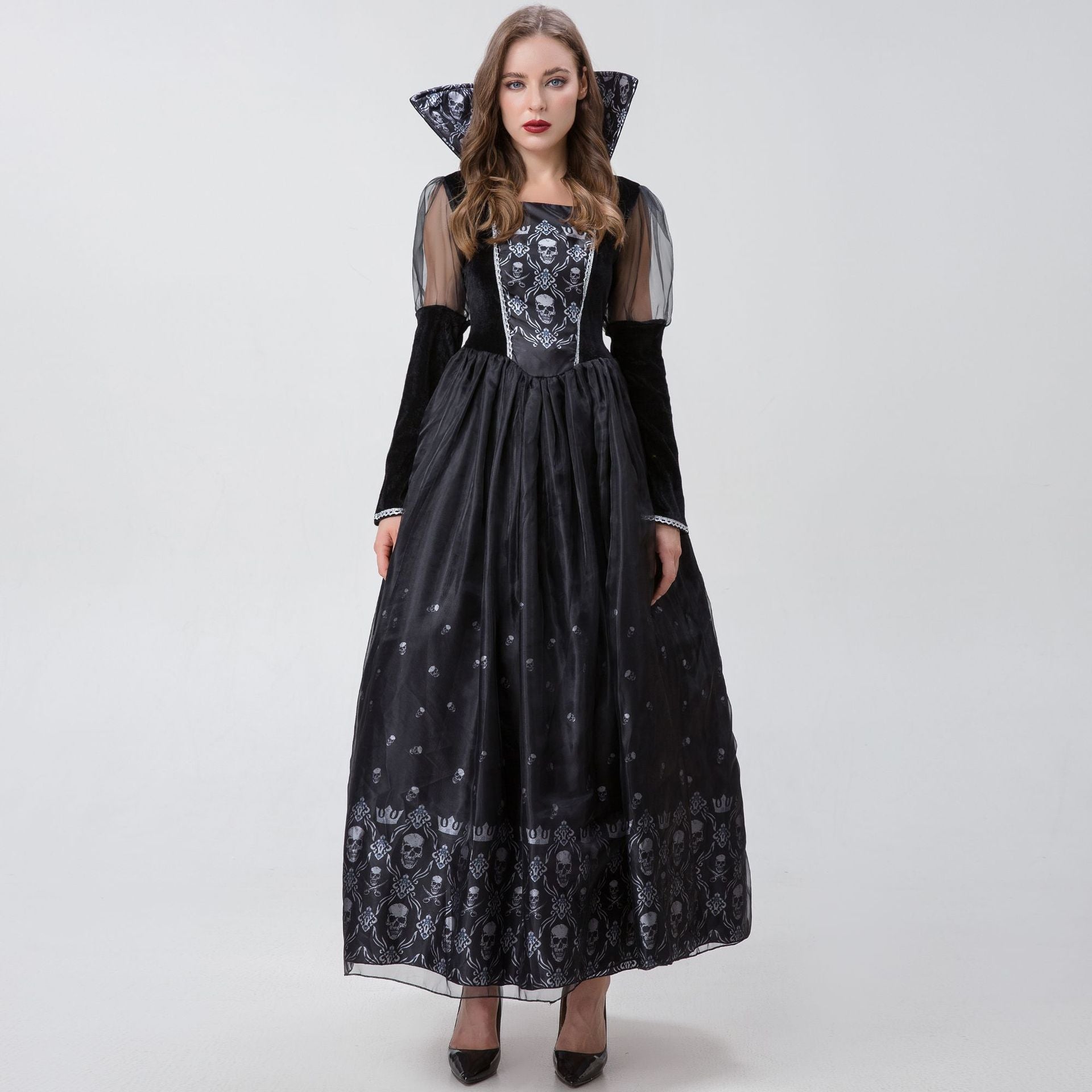 New Queen Skull Demon Costume Vampire Dress
